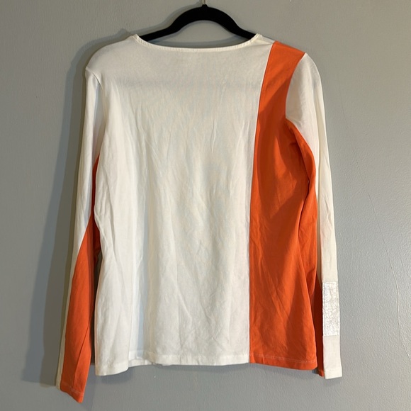 EUC white, orange and silver Per Se top size large - Picture 2 of 5